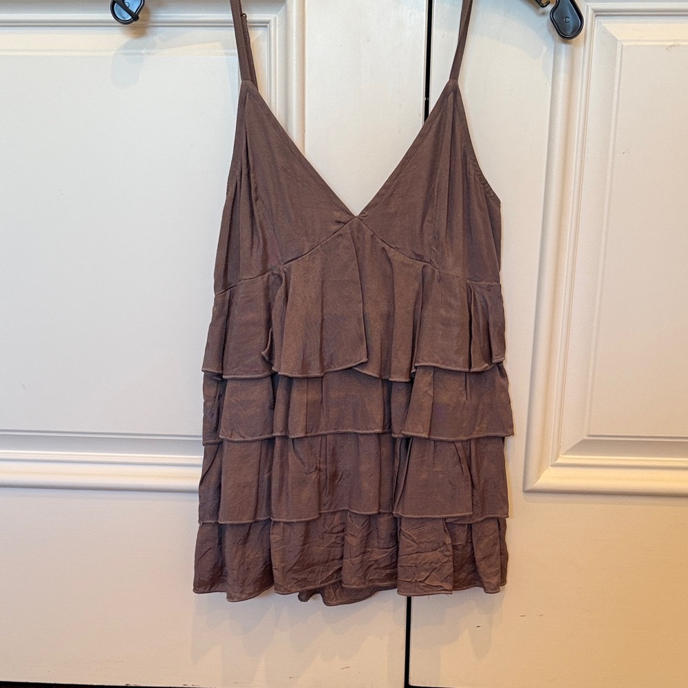 H&M Tiered Ruffle Camisole - Taupe